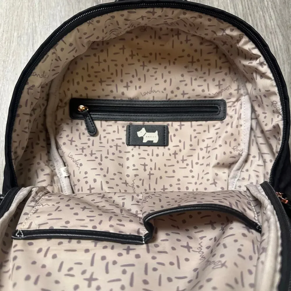 Radley London Black Jacquard Dog Print Backpack